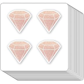 Rose Diamond Stickers 1in for Scrapbooking, Arts, Craft, Kids DIY, Calendars Journals 80-Pack