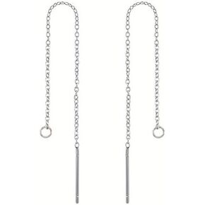 30pcs Adabele 316 Grade Surgical Stainless Steel Hypoallergenic 2 Inch Threader Earring Findings Pull Through Chain Drop Tassel Open Ring for DIY Earrings Jewelry Making SEF11-2