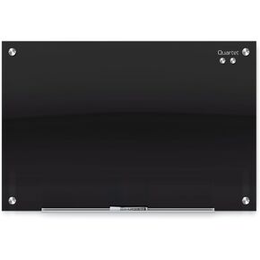 Quartet Glass Whiteboard, Magnetic Dry Erase White Board, 48" x 36", Black Surface, Infinity (G4836B)