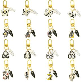 LiQunSweet 30 pcs 15 Styles Ocean Theme Alloy Keychain Charms Fish Turtles Octopus Charms with Turquoise for Knitting DIY Jewelry Craft Keychain Bag Decoration
