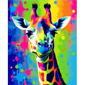 Yomiie 5D Diamond Art Kits for Adults, Animal Giraffe Star Color Full Drill by Number Kits, Colorful DIY Paint with Diamonds Art Rhinestone Embroidery Craft Decorations (12x16 inch)