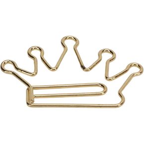 100Pcs Crown Shape Paper Clips Gold Creative Bookmarks Note Clip Marking Document Organizing Clip Stationery Supplies(#1)