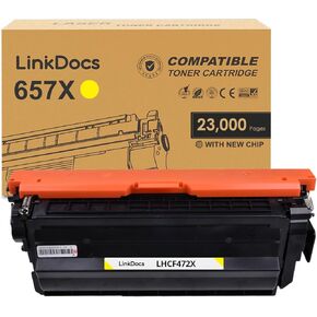 657X Yellow Compatible Toner Cartridge (with New Chip) Replacement for HP 657X Y CF472X Used with HP Color Enterprise MFP M681dh M681f M681 Flow MFP M681f M681z M682z Printer