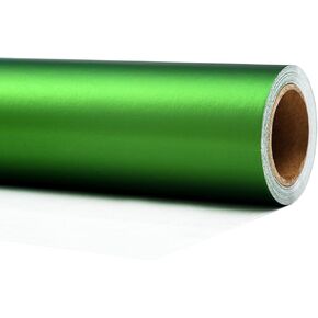 PlandRichW Green Metallic Wrapping Paper Mini Rolls - Solid Matte Gift Paper Great for St Patrick's Day, Christmas, Birthdays, Baby Shower - 17 Inches X 33 Feet