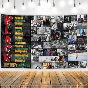 Black History Month Backdrop African American History Month Banner Pan African American Black History Month Decorations for Home Party