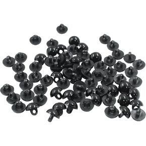 15 mm Black Safety Eyes Buttons Plastic Mushroom Domed Round Button Sewing Craft Eyes Buttons for Bear Doll Sweaters Plush Animal Toy(100 Pcs)