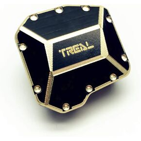 Treal SCX10 III Brass Axle Diff Cover Heavy Weight 51g, Fitting SCX10 3 Portal Axles (Black)