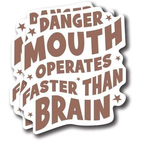 يعمل Danger Mouth بشكل أسرع من الدماغ - الساخرة المضحكة - ملصقات Vinyl ذات الجودة الممتازة 2 -Pack | 5 بوصة على أوسع جانب | صنع في الولايات المتحدة - FHJ388