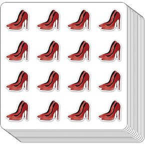ملصقات مخططة Red High Heels ، 0.5 بوصة شهرية لفنون القصاصات صياغة 208 حزمة