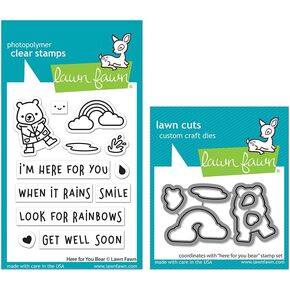 Lawn Fawn - Here for You Bear - Encouraging Stamps, Dies and Pocket