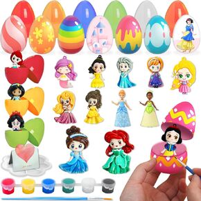 Prefilled Easter Eggs with Surprise Toys Inside, Princess Easter Basket Stuffers Essentials for Toddler, Filled Eggs Hunt, Easter Egg Fillers Decorations Gift Party Favors for Kids-21 Pcs