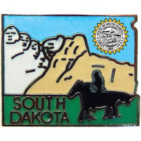 South Dakota State Shaped Map Embroidered Patch, with Iron-On Adhesive