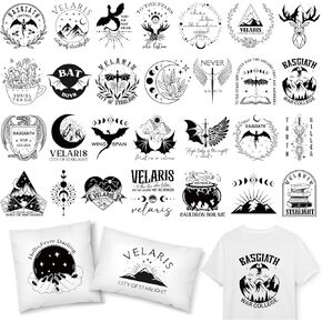 30 Sheets Science Fiction Iron on Stickers Fourth Wing Dragon Rider Heat Transfer Decals Book Printed HTV Crafts Vinyl for Clothing T-Shirts Fabric DIY