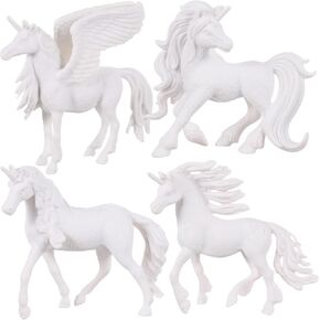 STOBOK Kids Toys Christmas Decor Christmas Decorations DIY Painting,4pcs White Animals Drawing Figurines Arts Crafts Paintable for Girls Girl Girl Girl Toys Christmas Decor
