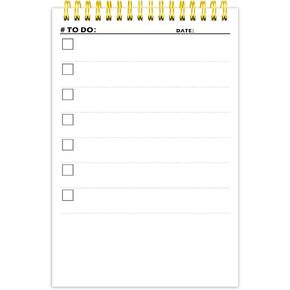 Simple Task Tracker - 5.5" x 8.5",Daily Undated to-Do Notepad and Planner,Work and Home，50 Sheets,100gsm Paper，Spiral Bound，Increase The Vertical spacing - (White)