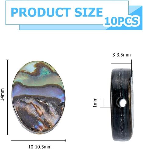 10Pcs Natural Abalone Shell Beads 10mm Heart Shaped Paua Shell Beads Abalone Drop Shell Beads Flat Loose Spacer Beads for Earring Necklace Bracelet Jewelry Making in Kuwait