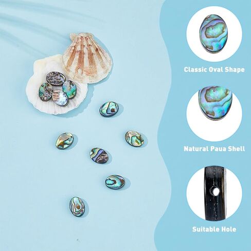10Pcs Natural Abalone Shell Beads 10mm Heart Shaped Paua Shell Beads Abalone Drop Shell Beads Flat Loose Spacer Beads for Earring Necklace Bracelet Jewelry Making in Kuwait
