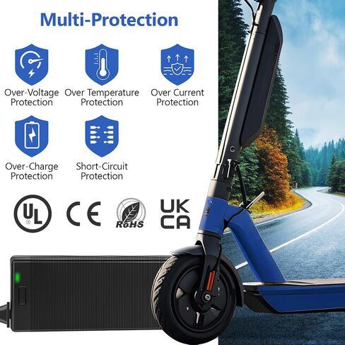 Lemotech 42V 2A UL شاحن سكوتر كهربائي مدرج-استبدال Hiboy و Gotrax و GXL و Jetson و Razor و Universal 7-Connector Power متوافق مع بطارية 36V Li-Ion in Saudi Arabia