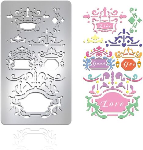 UNICRAFTALE 1Pcs Brick Texture Metal Stencil Layering Drawing Stencils Stainless Steel Painting Stencils Reusable Texture Mixed Media Stencil for Painting on Wall Canvas Wood Craft Furniture Paper in Kuwait