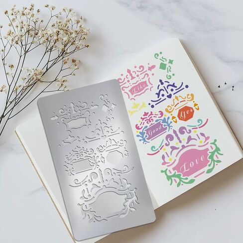 UNICRAFTALE 1Pcs Brick Texture Metal Stencil Layering Drawing Stencils Stainless Steel Painting Stencils Reusable Texture Mixed Media Stencil for Painting on Wall Canvas Wood Craft Furniture Paper in Kuwait