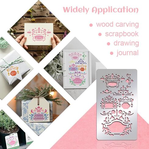 UNICRAFTALE 1Pcs Brick Texture Metal Stencil Layering Drawing Stencils Stainless Steel Painting Stencils Reusable Texture Mixed Media Stencil for Painting on Wall Canvas Wood Craft Furniture Paper in Kuwait