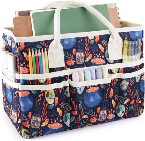 E-WEICHEN Craft Organizer Tote Bag Art Storage Caddy with Multiple Pockets Storage Containers for Art,Craft,and Office Supplies Storage Bilosa in Kuwait