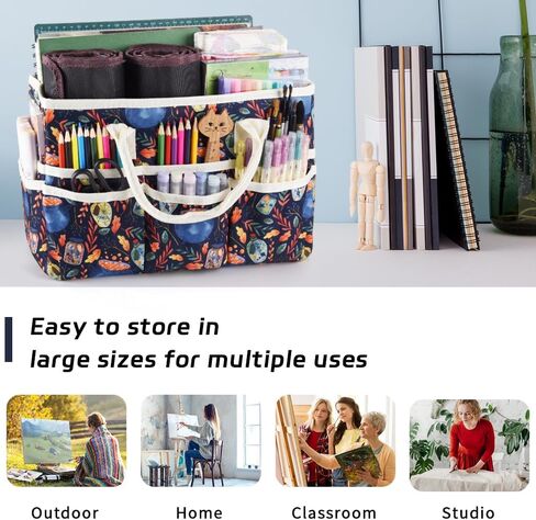 E-WEICHEN Craft Organizer Tote Bag Art Storage Caddy with Multiple Pockets Storage Containers for Art,Craft,and Office Supplies Storage Bilosa in Kuwait