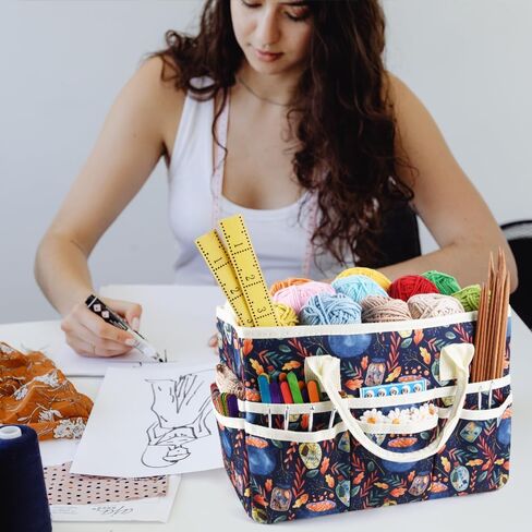 E-WEICHEN Craft Organizer Tote Bag Art Storage Caddy with Multiple Pockets Storage Containers for Art,Craft,and Office Supplies Storage Bilosa in Kuwait