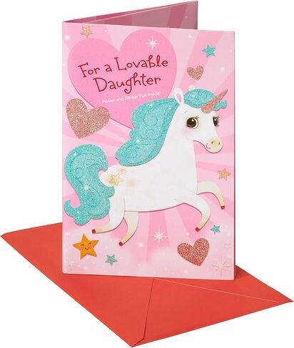 American Greetings Unicorn Valentines Day Card for Daughter with Stickers (Magical Moments) in Saudi Arabia