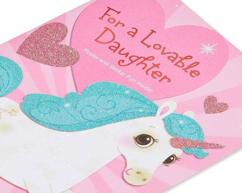 American Greetings Unicorn Valentines Day Card for Daughter with Stickers (Magical Moments) in Saudi Arabia