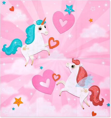 American Greetings Unicorn Valentines Day Card for Daughter with Stickers (Magical Moments) in Saudi Arabia
