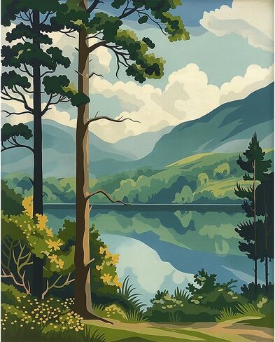 Natuyalo Paint by Numbers Kit for Adults - Forest Landscape Paint by Number on Canvas Without Frame, DIY Acrylic Painting for Ideal Gift Home Wall Decor (16x20 Inch) in Kuwait