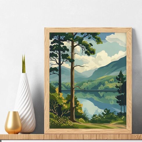 Natuyalo Paint by Numbers Kit for Adults - Forest Landscape Paint by Number on Canvas Without Frame, DIY Acrylic Painting for Ideal Gift Home Wall Decor (16x20 Inch) in Kuwait