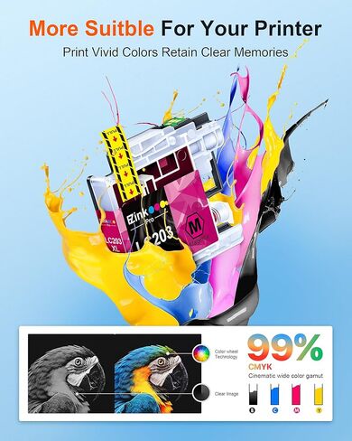 E-Z Ink Pro LC203 خراطيش حبر متوافقة مع Brother LC203XL LC201 XL لاستخدامها مع MFC-J4420DW MFC-J885DW MFC-J880DW MFC-J485DW MFC-J4620DW (Black ، Cyan ، Magenta ، أصفر ، أصفر ، أصفر ، أصفر ، أصفر ، صفراء ، أصفر ، أصفر ، أصفر ، أصفر ، أصفر ، أصفر ، أصفر ، أ in Kuwait