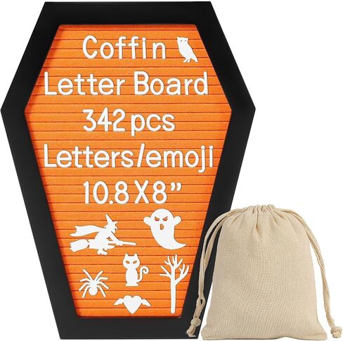 Coffin Love Love Board مع 342 خطابًا وأرقامًا قابلة للتغيير ، 10.8 "× 8" ، لوحة تسجيلات رسائل قوطية من Fludboard Fork in Kuwait