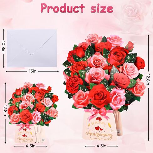 Pop Up Birthday Card with Music & Lights, 3D Pull-Out Flying Hummingbird Flower Bouquet Greeting Card, Elegant Floral Birthday Keepsake Gift with Envelope for Women Wife Mom Sister Friends Her in Kuwait