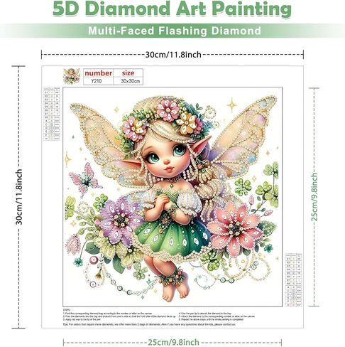 MOGTAA 5D Special Shape Diamond Art Kits for Beginners, Gnomes Diamond Painting Kits for Adults, Flowers Crystal Rhinestones Diamond Painting Gem Art for Home Decor 12×12 Inch in Kuwait
