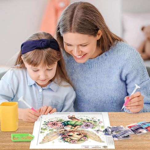 MOGTAA 5D Special Shape Diamond Art Kits for Beginners, Gnomes Diamond Painting Kits for Adults, Flowers Crystal Rhinestones Diamond Painting Gem Art for Home Decor 12×12 Inch in Kuwait