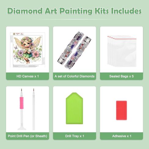 MOGTAA 5D Special Shape Diamond Art Kits for Beginners, Gnomes Diamond Painting Kits for Adults, Flowers Crystal Rhinestones Diamond Painting Gem Art for Home Decor 12×12 Inch in Kuwait