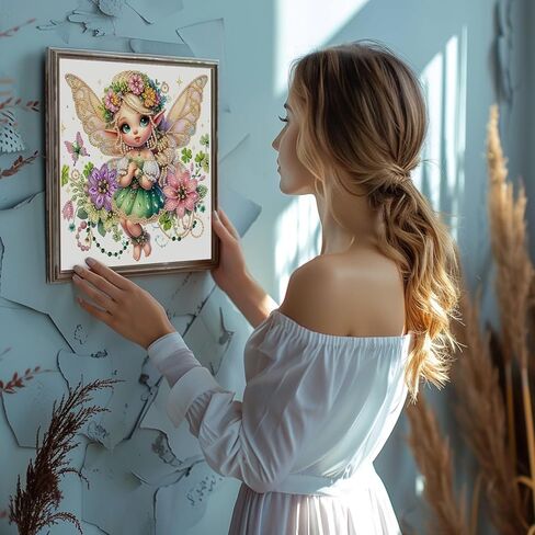 MOGTAA 5D Special Shape Diamond Art Kits for Beginners, Gnomes Diamond Painting Kits for Adults, Flowers Crystal Rhinestones Diamond Painting Gem Art for Home Decor 12×12 Inch in Kuwait