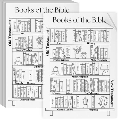 Kosiz 24 Pcs Books of The Bible Stickers Emergency Numbers Sticker Christian Bible Reading Tracker Book Shelf for Women Men Journaling Scripture Study(Bright Style) in Saudi Arabia