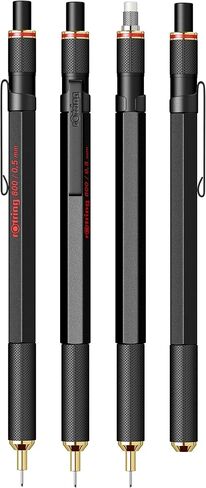 rOtring 800 Retractable Metal Mechanical Pencil, 0.5mm, Black Barrel, Perfect for Drafting, Engineering, Architecture Professionals in Saudi Arabia