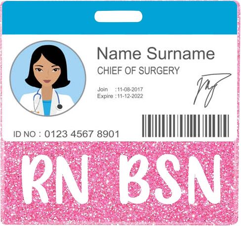 Plifal RN BSN Budge Buddy Card Purse Excesssories Glitter Fenizontal Tadges Tags in Kuwait