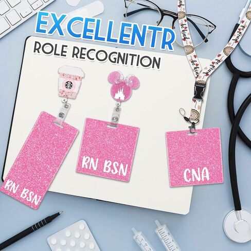 Plifal RN BSN Budge Buddy Card Purse Excesssories Glitter Fenizontal Tadges Tags in Kuwait