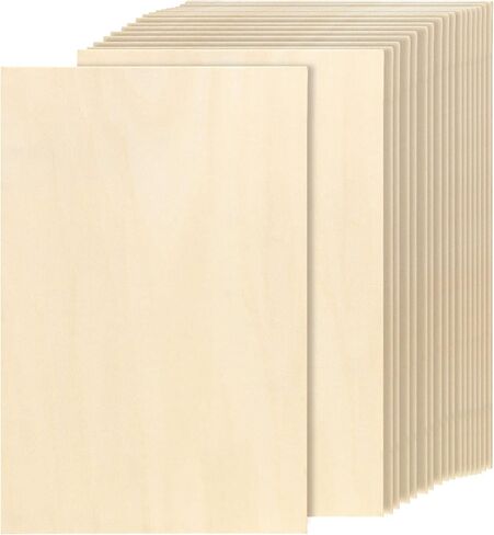 JOIKIT 60 Pieces 1/16 x 4 x 8 Inch Basswood Sheets, 100 x 200 x 1.5mm Unfinished Natural Balsa Wood Sheet, Thin Plywood Sheet Boards for Craft Painting Cut Out Laser Wood Burning Ornaments in Kuwait