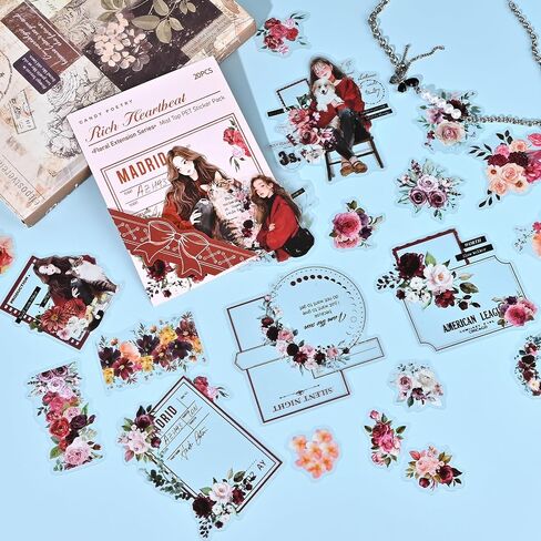 60 Pcs Scrapbook Stickers, Various Styles Stickers Aesthetic, Girl Series Junk Journal Supplies for Journaling Scrapbooking Planners Diary (Multicolor) in Saudi Arabia