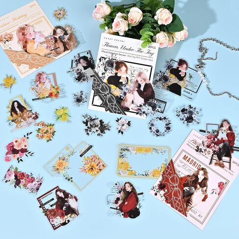 60 Pcs Scrapbook Stickers, Various Styles Stickers Aesthetic, Girl Series Junk Journal Supplies for Journaling Scrapbooking Planners Diary (Multicolor) in Saudi Arabia