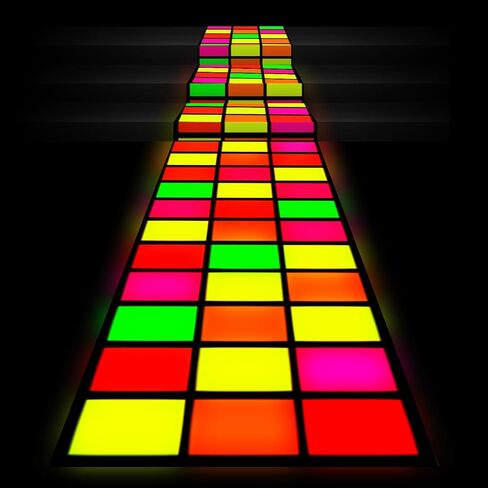 Haull 236 × 39 بوصة Neon Light Up Dance Floor Flain Runner Glow في The Dark Blacklight Neon Party Decorations UV Reactive Fluorder Runner for Holiday Party Favors (Rectangles) in Kuwait