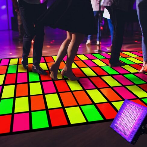 Haull 236 × 39 بوصة Neon Light Up Dance Floor Flain Runner Glow في The Dark Blacklight Neon Party Decorations UV Reactive Fluorder Runner for Holiday Party Favors (Rectangles) in Kuwait