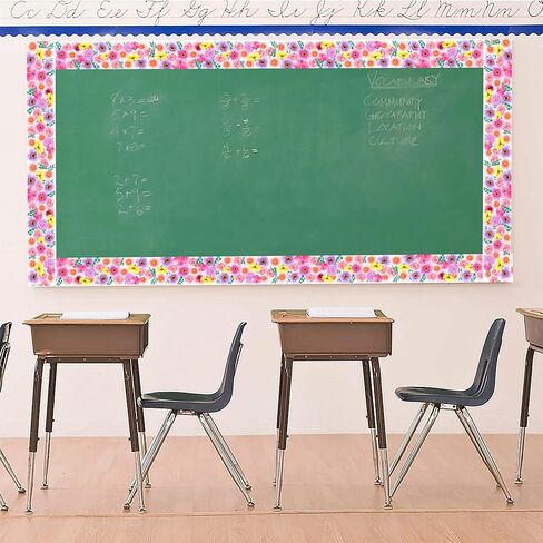 Lucleag 49.2ft زهور لوحة نشرة الأزهار الحدود ، وديكور نشرة زهرة ملونة ملونة in Kuwait